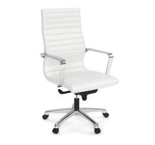 White Leather Executive High Back Chair